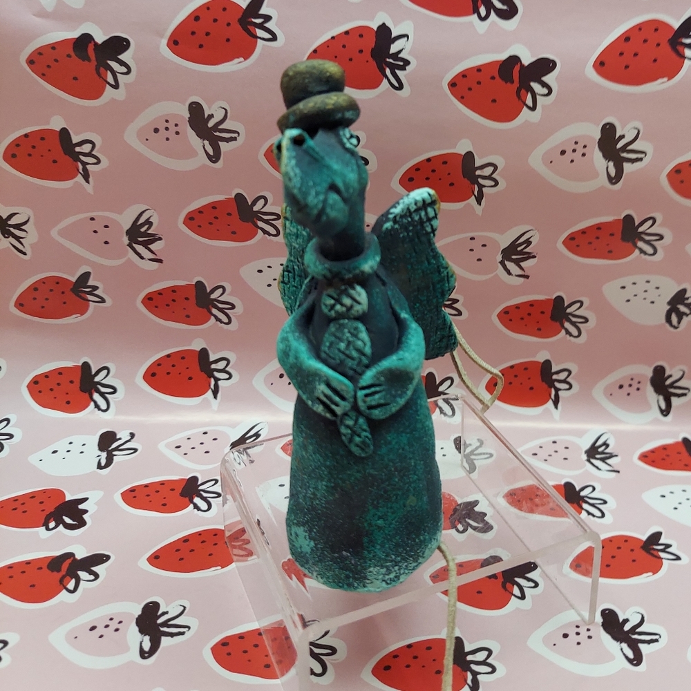 Alligator/Dragon/Dinosaur Angel Clay Studio Art Pottery Handmade